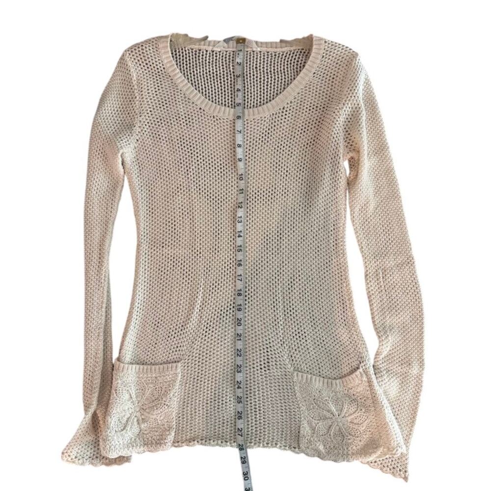 Athleta Cayla Crochet Tunic Sweater Women’s Large Ivory
